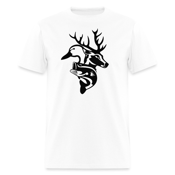 Deer Duck Fish Hunting T Shirt - white