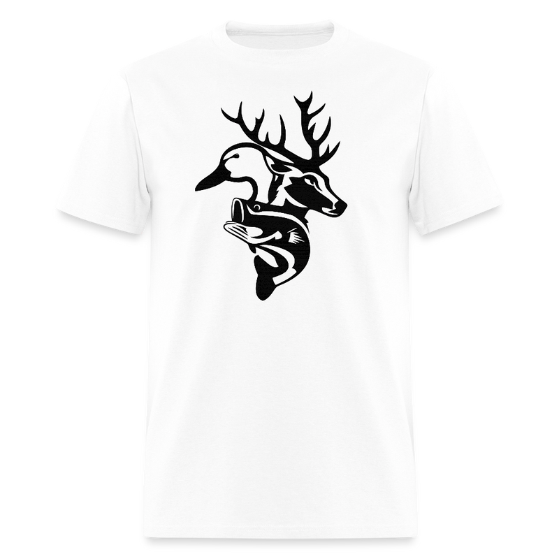 Deer Duck Fish Hunting T Shirt - white