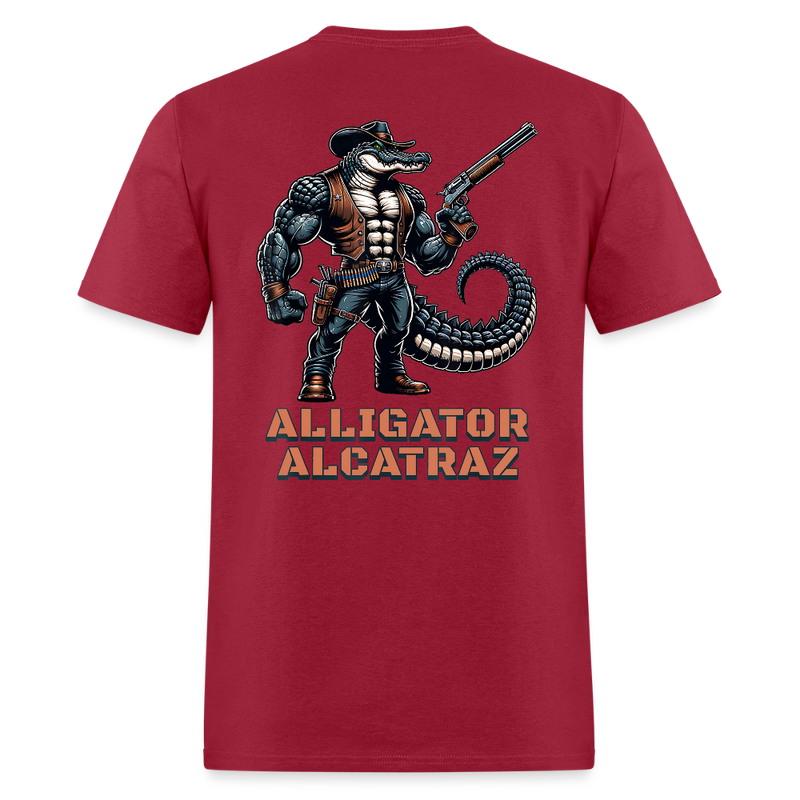 Alligator Alcatraz Cowboy T Shirt - dark red