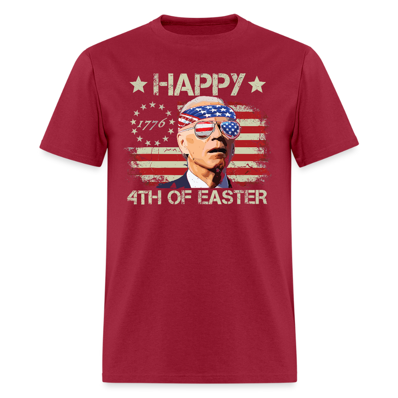 Happy 1776 4th Of Easter Biden T Shirt - dark red