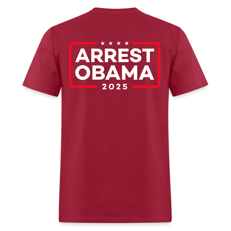 Arrest Obama 2025 T Shirt - dark red