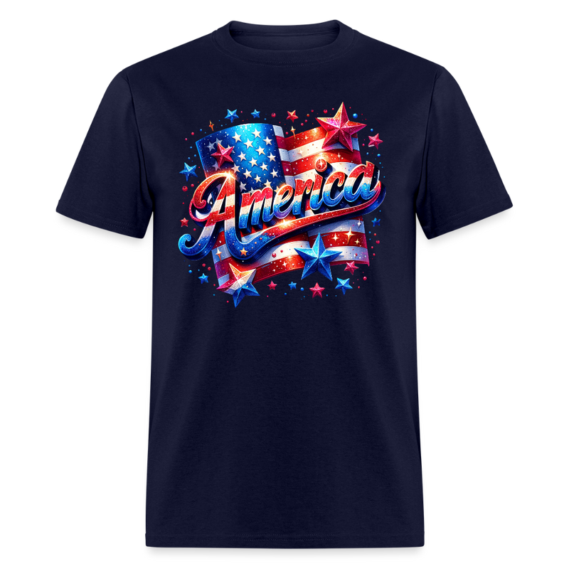 America 4th Of July T Shirt - navy