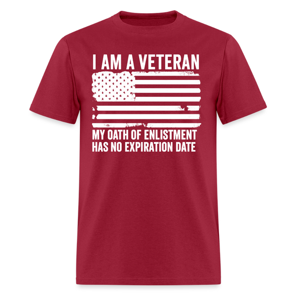 I Am a Veteran My Oath of Enlistment T Shirt - dark red