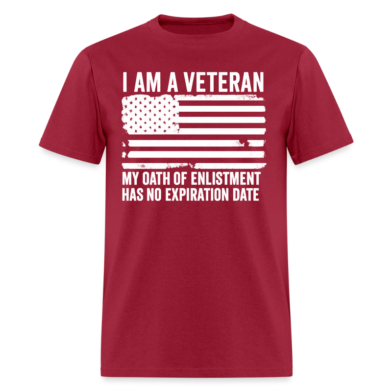 I Am a Veteran My Oath of Enlistment T Shirt - dark red