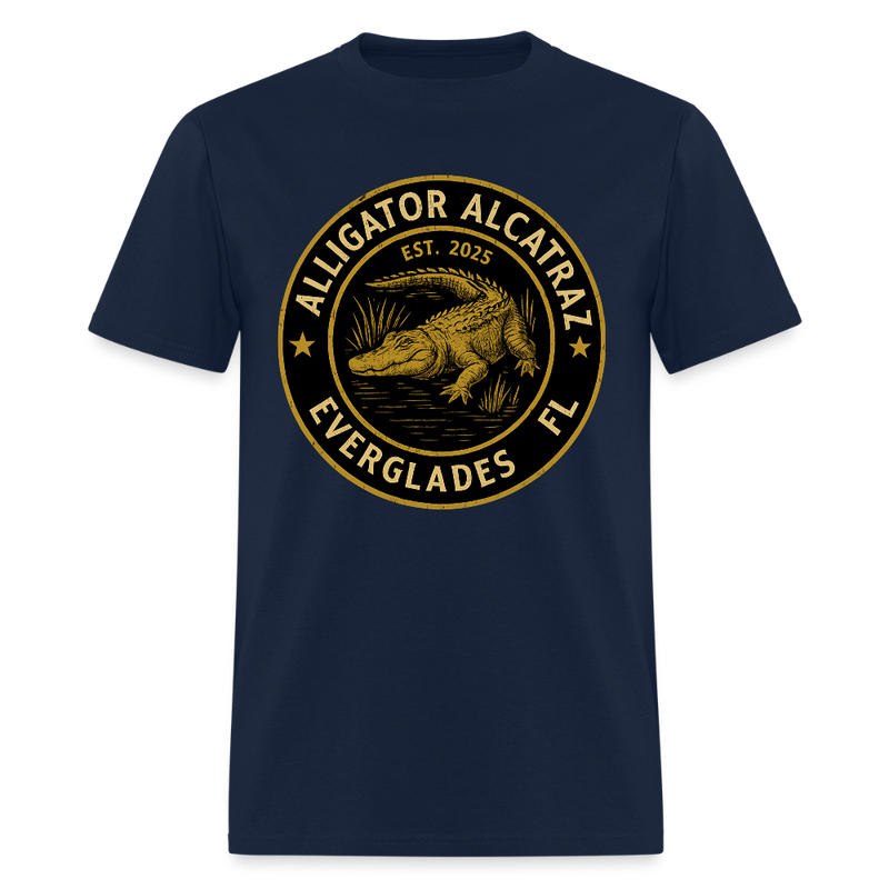 Alligator Alcatraz Everglades Florida Est. 2025 Front Print T Shirt - navy