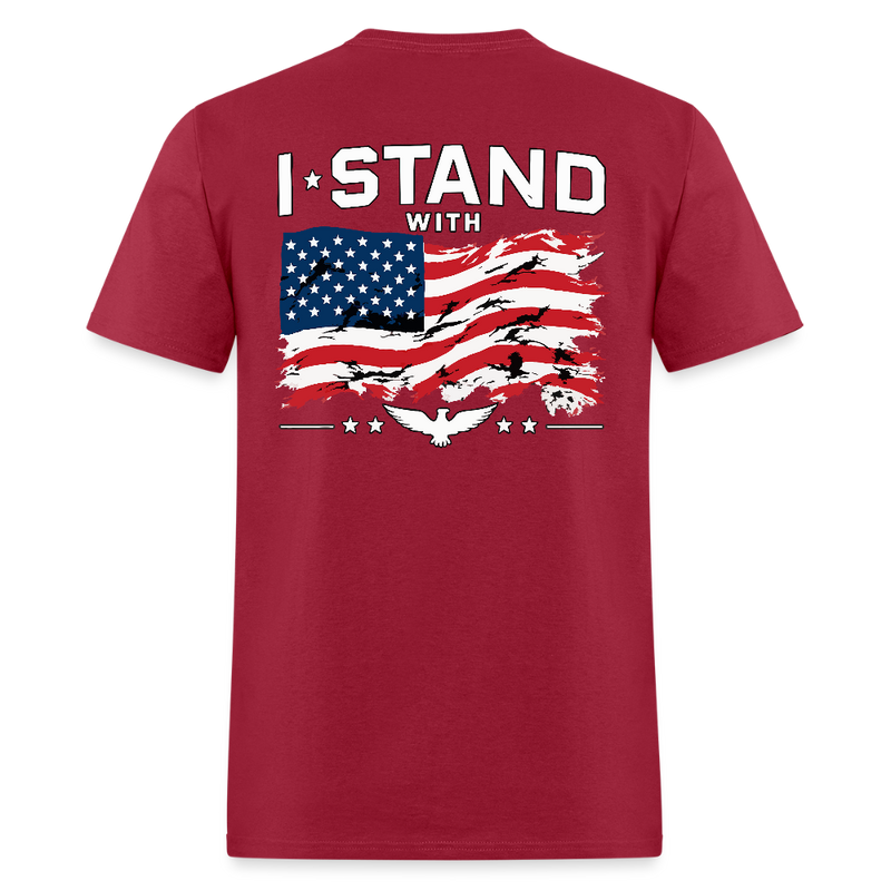 I Stand With America T Shirt - dark red