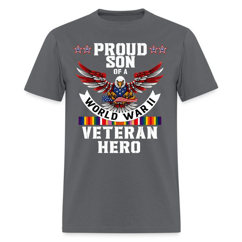Proud Son of a World War Veterans T Shirt - charcoal