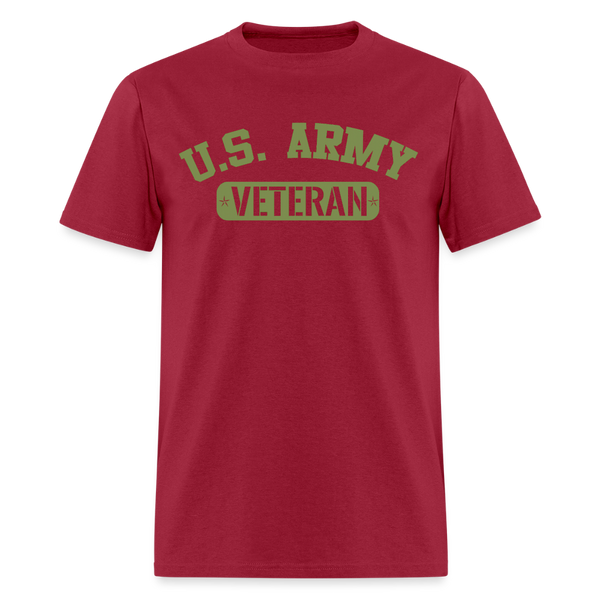 US Army Veteran T Shirt - dark red