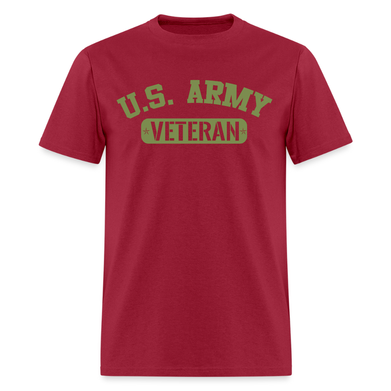 US Army Veteran T Shirt - dark red