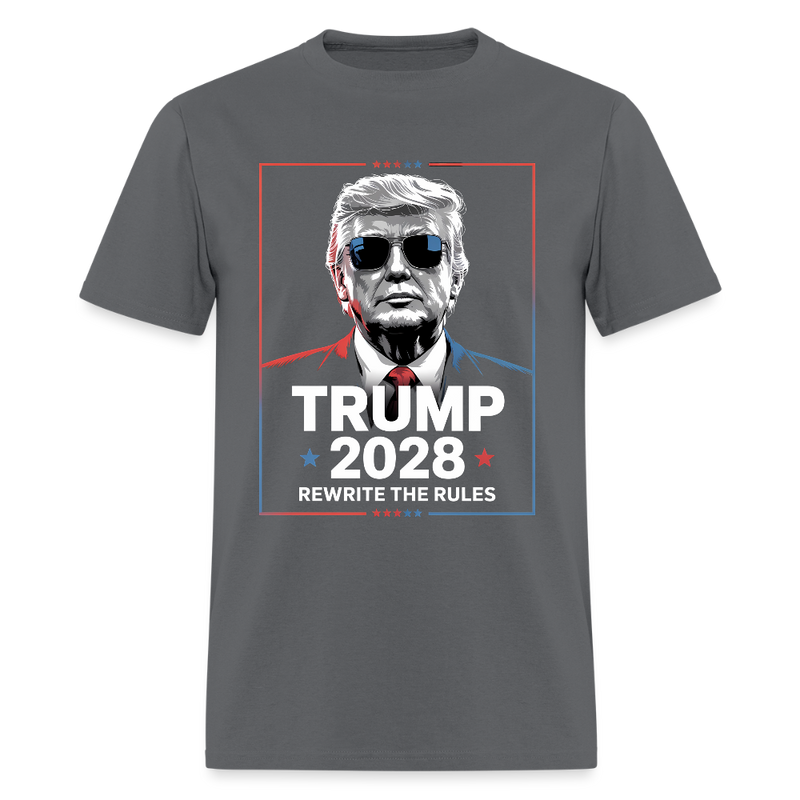Trump 2028 Rewrite The Rules T Shirt - 2 - charcoal