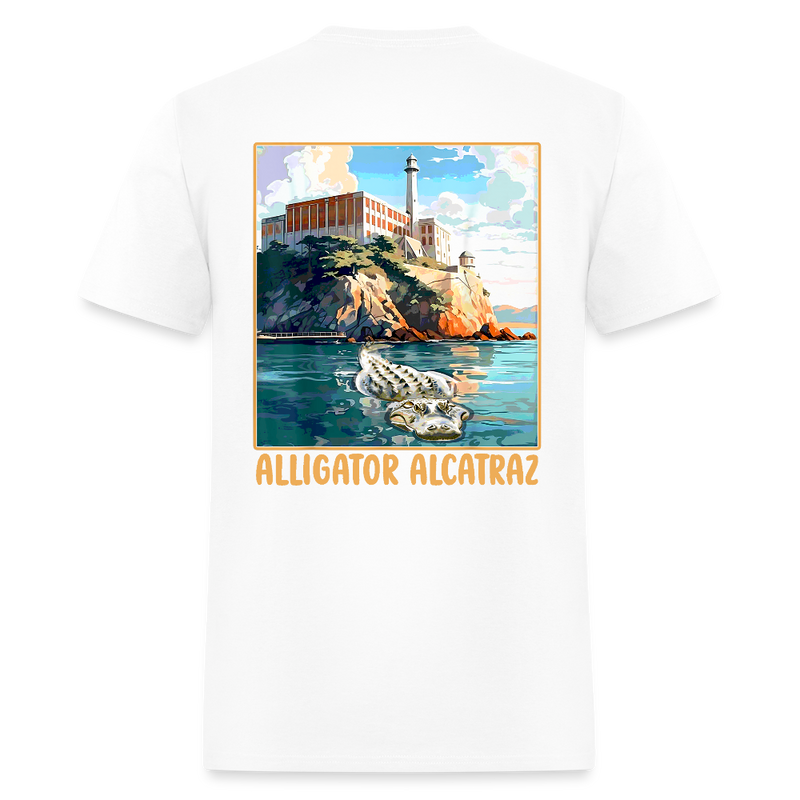 Alligator Alcatraz Parody T Shirt - white