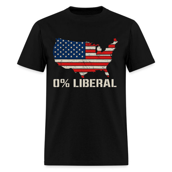 American Map 0% Liberal T Shirt - black