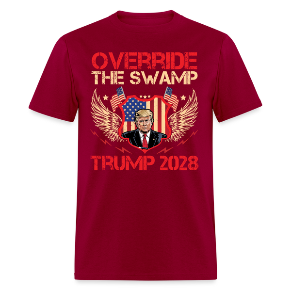 Override the Swamp Trump 2028 T Shirt - dark red
