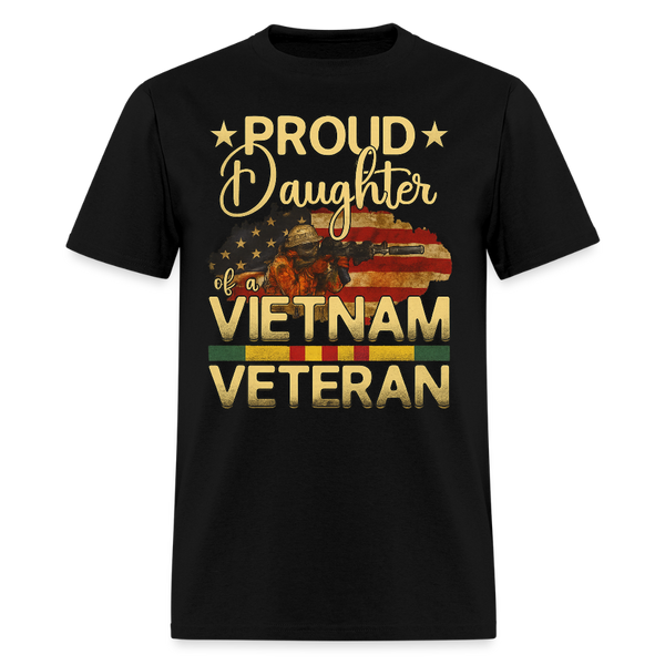 Proud Daughter of A Veteran T Shirt - black