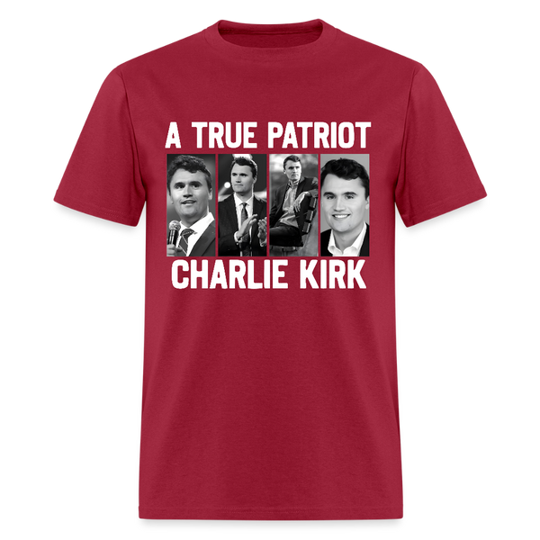 A True Patriot Charlie Kirk T Shirt - dark red