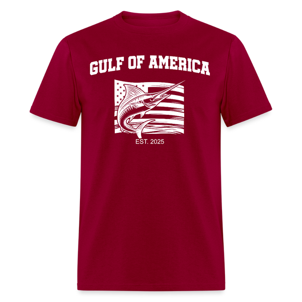 Gulf of America Fishing T Shirt - dark red