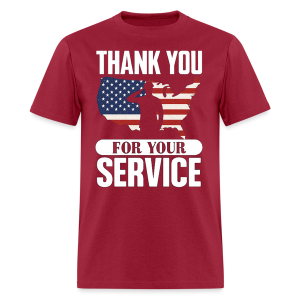 Thank You for Your Service T Shirt - dark red