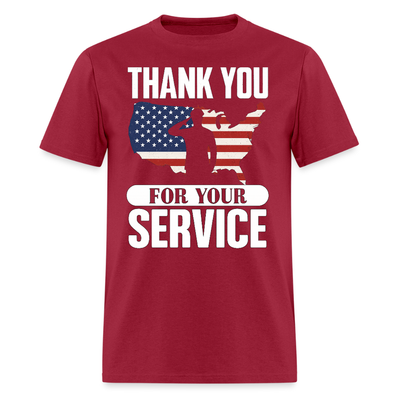Thank You for Your Service T Shirt - dark red
