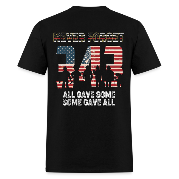Firefighter September 11 Never Forget 343 T Shirt - black
