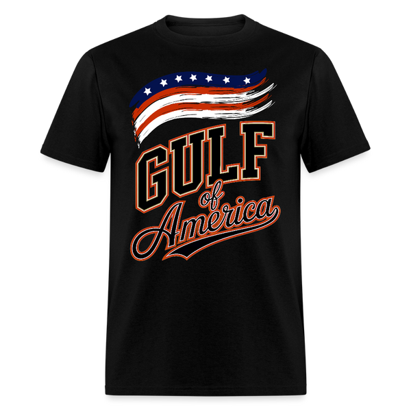 Gulf of America Retro USA Flag T Shirt - black