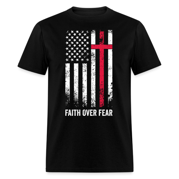 Faith Over Fear Cross T Shirt - black
