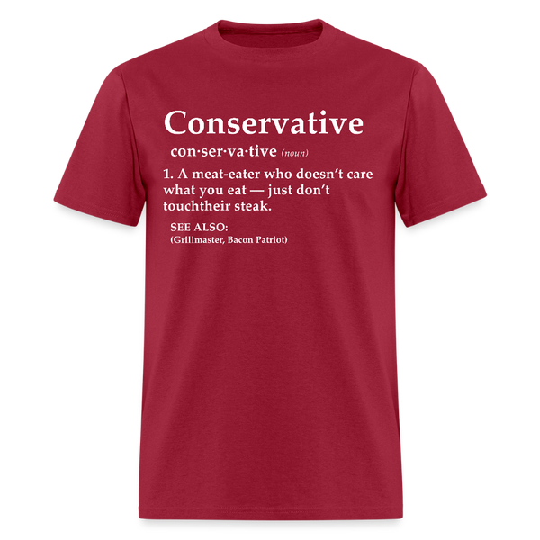 Conservative A Meat-eater Who Doesn't Care What You Eat T Shirt - dark red