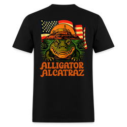 Alligator Alcatraz USA Flag T Shirt - black