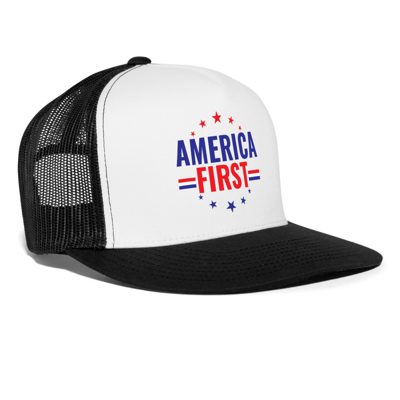America First Trucker Hat - white/black