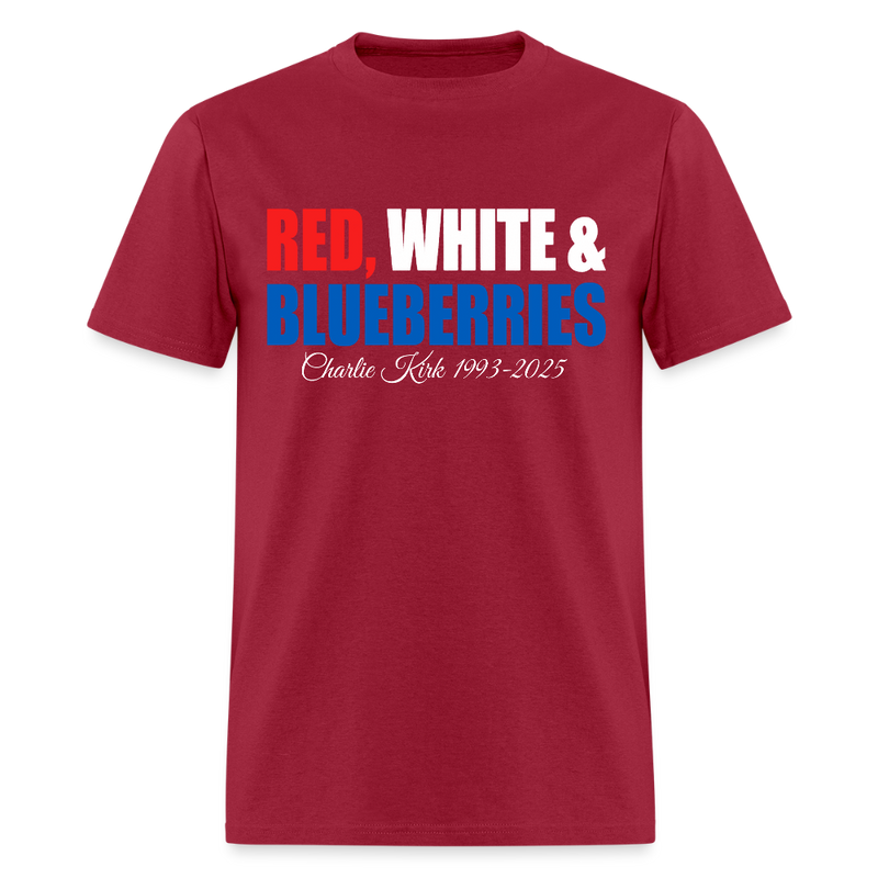 Red White and Blueberries Charlie Kirk 1993-2025 T Shirt - dark red