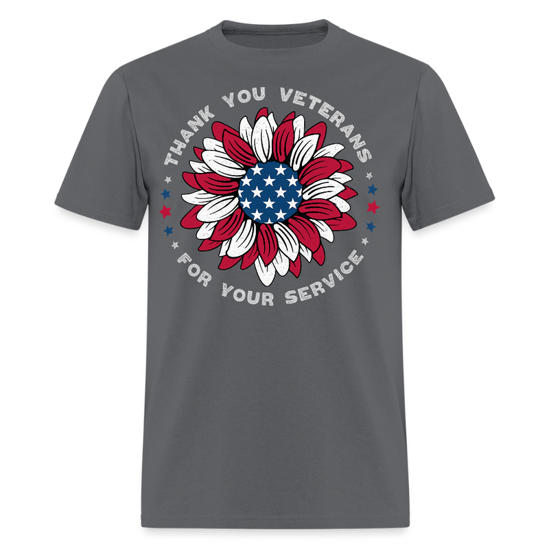 Thank You for Your Service T Shirt - 2 - charcoal