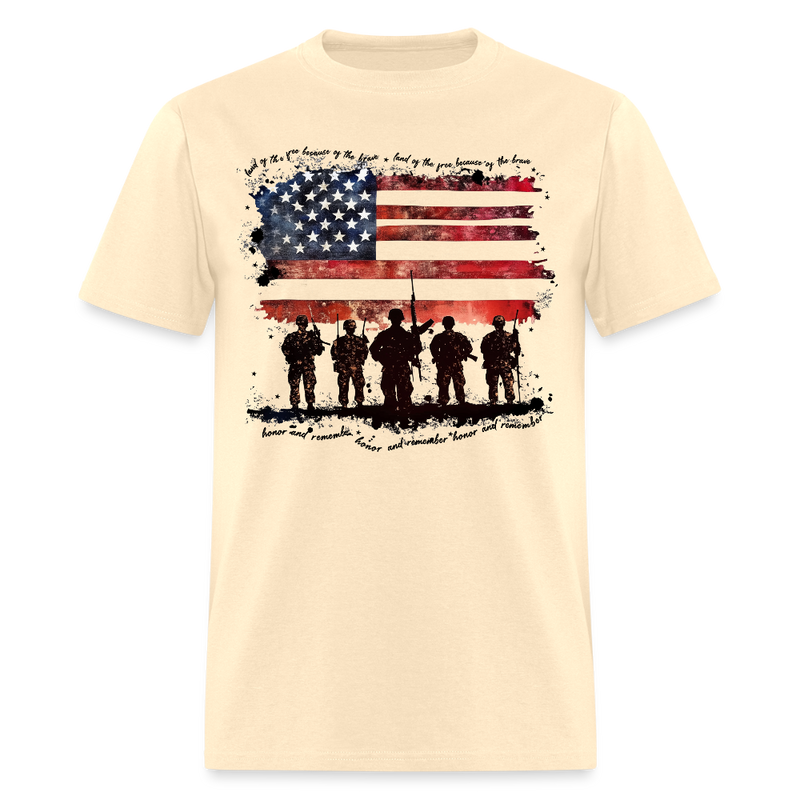 Land Of The Free  Honor And Remember T Shirt - natural