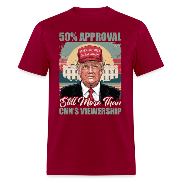 50% Approval Still More Than CNN’s Viewership T Shirt - dark red