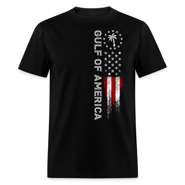Gulf Of America Retro US Flag T Shirt - black