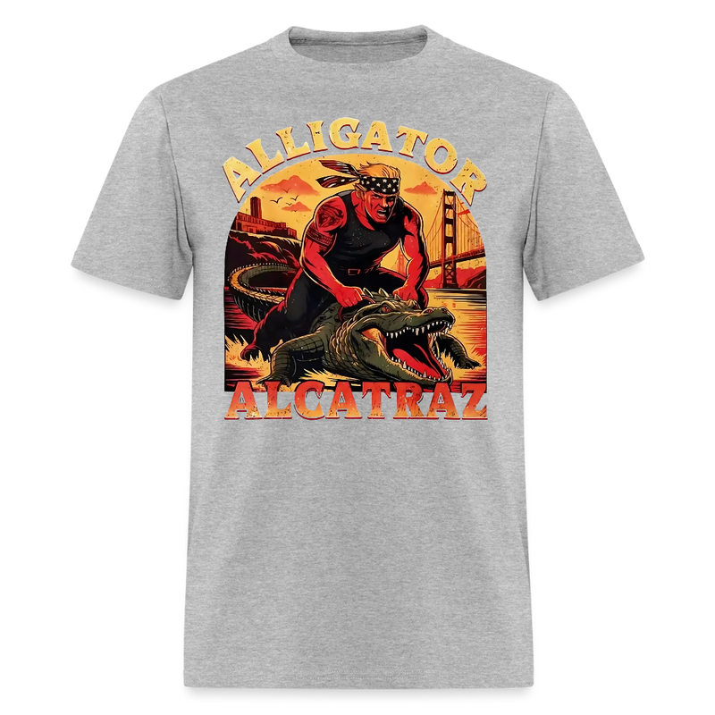 Alligator Alcatraz Trump T Shirt - heather gray