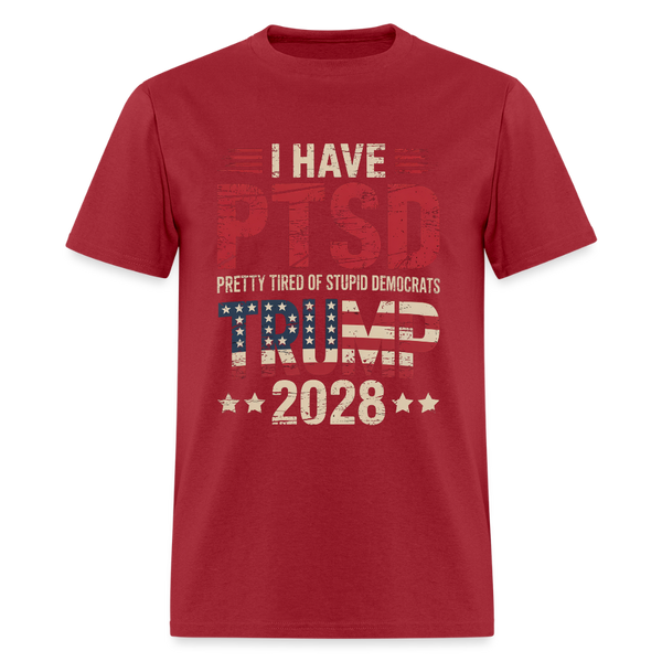 I Have PTSD Trump 2028  T Shirt - dark red