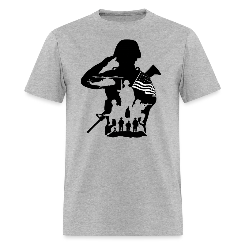 USA Veteran T Shirt - 3 - heather gray
