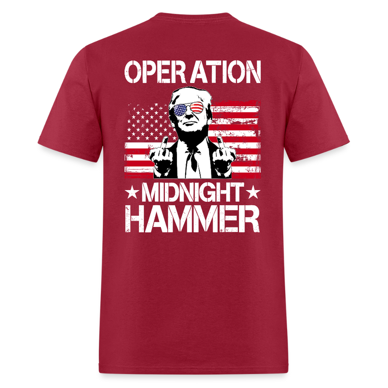 Trump Operation Midnight Hammer T Shirt - dark red