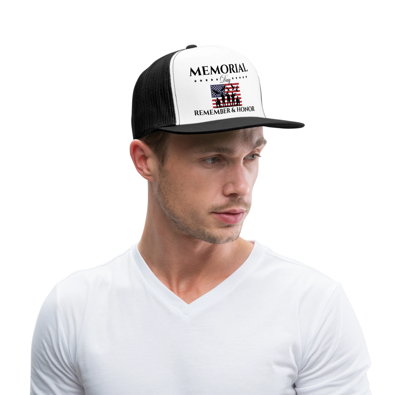 Memorial Day Remember & Honor Trucker Hat - 2 - white/black