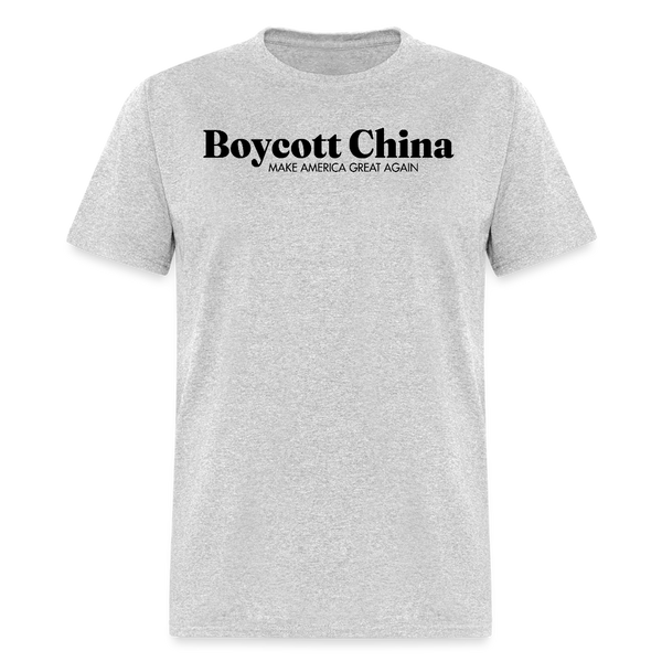 Boycott China Make America Great Again T Shirt - heather gray