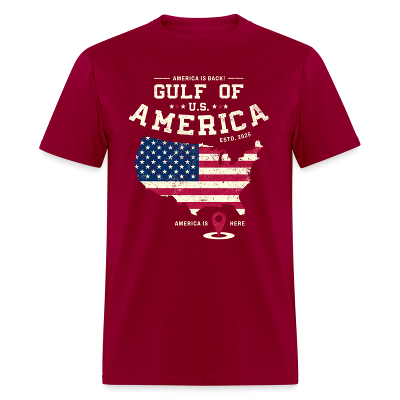 America Is Back Gulf Of U.S. America T Shirt - dark red