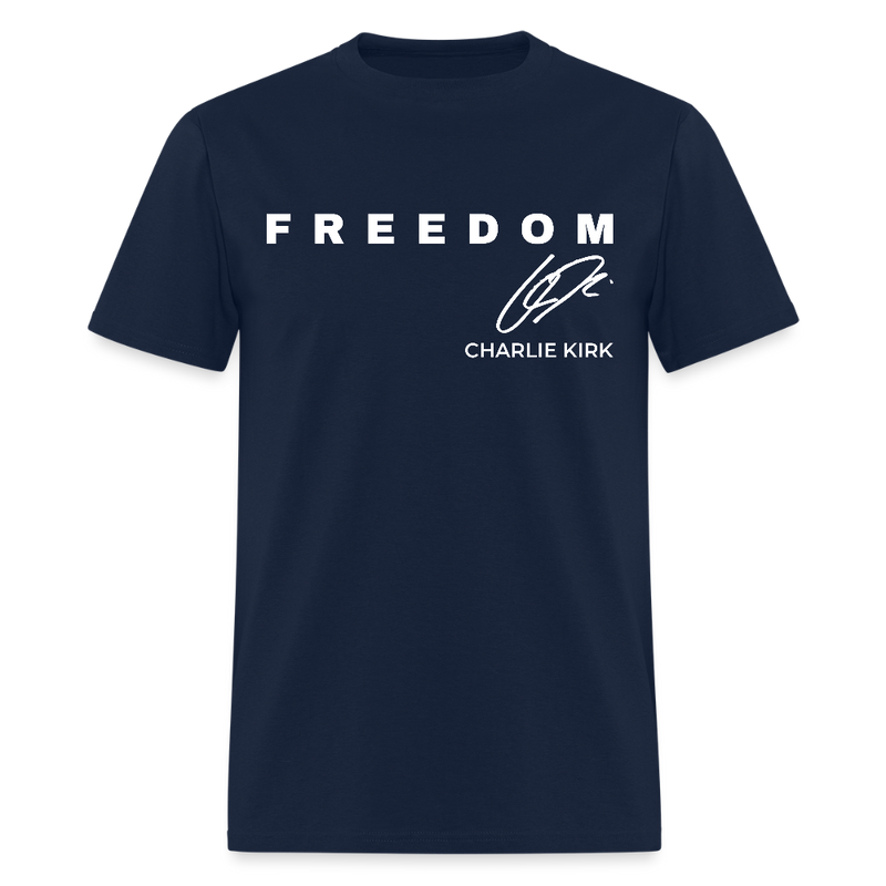 Charlie Kirk Forever In Our Heart US Flag T Shirt - navy