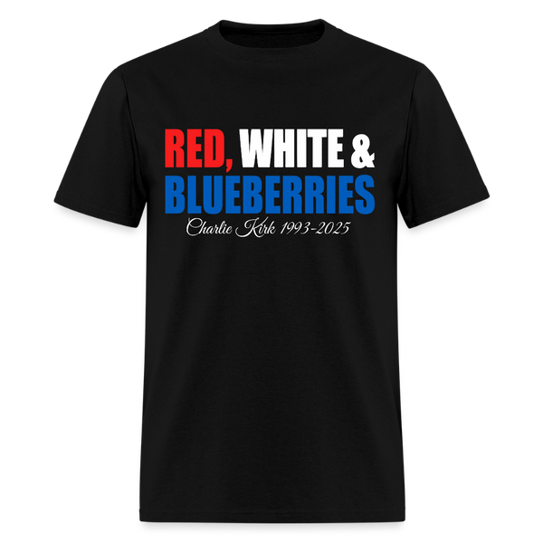 Red White and Blueberries Charlie Kirk 1993-2025 T Shirt - black