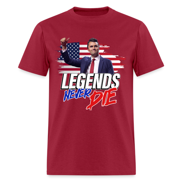 Legends Never Die Charlie Kirk T Shirt - dark red