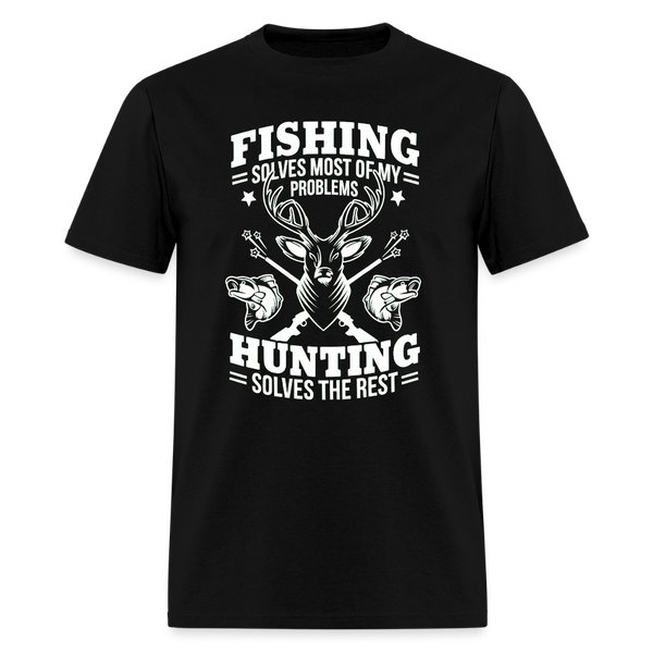 Fishing Solves All of My Problems T Shirt - black