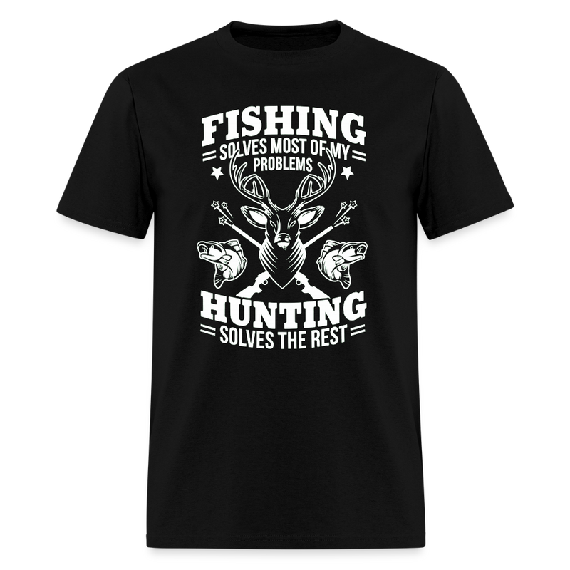 Fishing Solves All of My Problems T Shirt - black