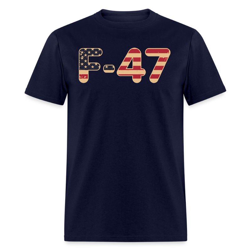 Trump Vintage F-47 USA Jet Fighter T Shirt - navy