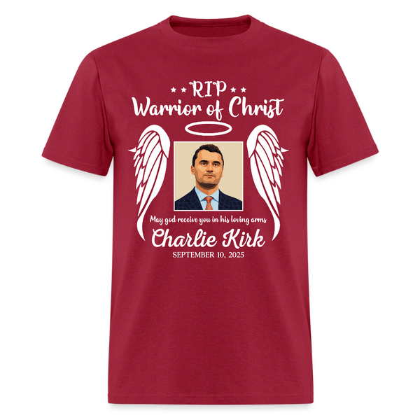RIP Warrior Of Christ Charlie Kirk T Shirt - dark red