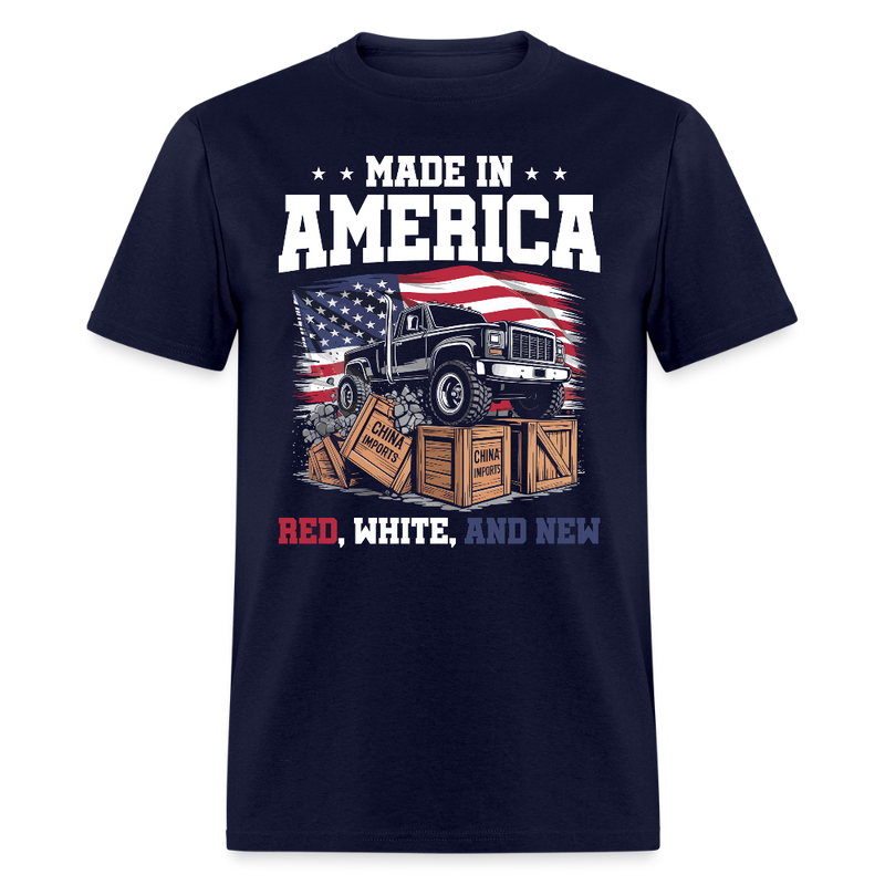 Made in America Red White and New T Shirt - navy