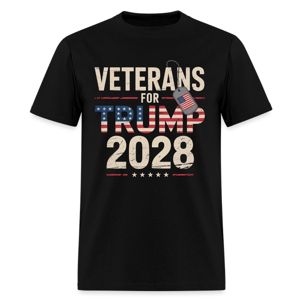 Veterans for Trump 2028 T Shirt - black