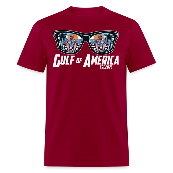 Sunglasses Trump Gulf of America T Shirt - dark red